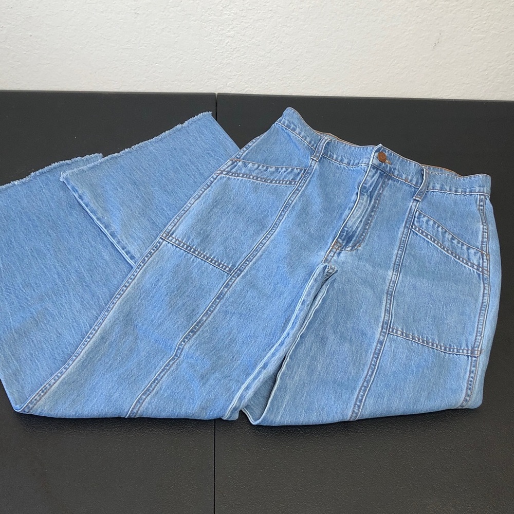 Madewell Wide Leg Jeans Utility 27 High Waist Light Wash